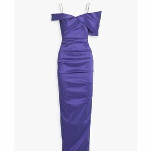 Rachel Gilbert Violet One-Shoulder Satin Gown